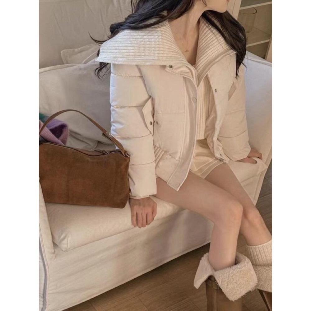 MiaoMiao Korea 網紅ins感 大翻領假兩件鋪棉外套 冬季 東大門 正韓代購-細節圖6