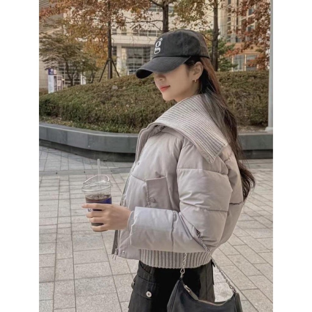 MiaoMiao Korea 網紅ins感 大翻領假兩件鋪棉外套 冬季 東大門 正韓代購-細節圖7