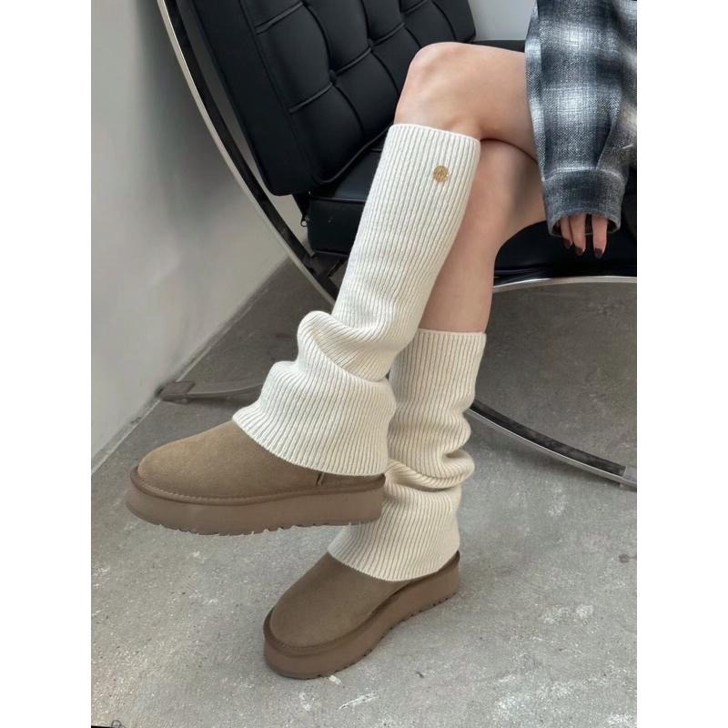 【現貨】MiaoMiao Korea 適合22.5號小腳人❤️ 羊毛短筒牛麂皮厚底雪靴 冬季 東大門 正韓代購-細節圖8