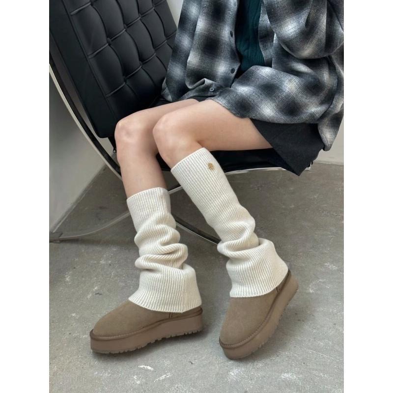 【現貨】MiaoMiao Korea 適合22.5號小腳人❤️ 羊毛短筒牛麂皮厚底雪靴 冬季 東大門 正韓代購-細節圖9