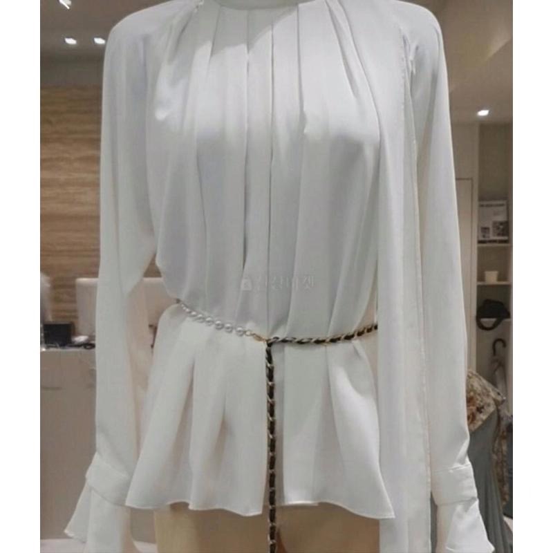 MiaoMiao Korea 百搭氣質款 小香風珍珠鏈條腰帶 東大門 正韓代購-細節圖2