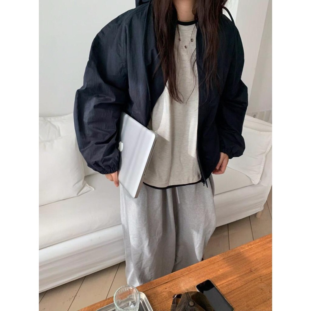 MiaoMiao Korea 百搭有型 可拆式連帽防風外套 秋季 東大門 正韓代購-細節圖9