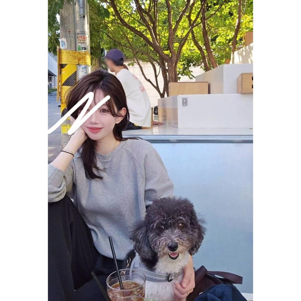 MiaoMiao Korea 鬆餅格休閒大學衛衣 Copiner 漂亮歐膩 秋季 東大門 正韓代購-細節圖3