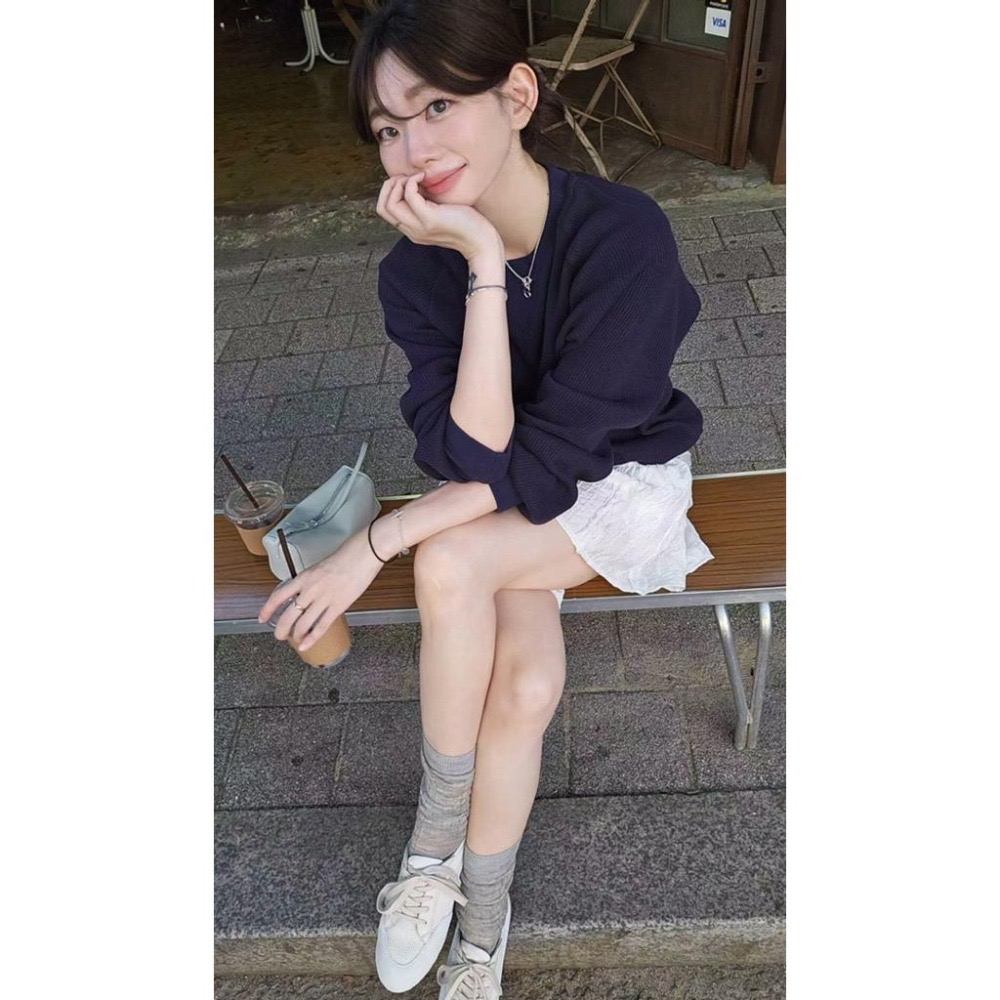 MiaoMiao Korea 鬆餅格休閒大學衛衣 Copiner 漂亮歐膩 秋季 東大門 正韓代購-細節圖4