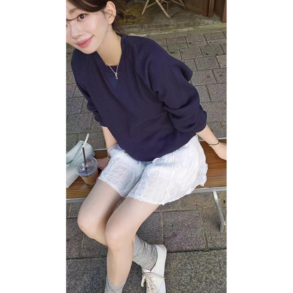 MiaoMiao Korea 鬆餅格休閒大學衛衣 Copiner 漂亮歐膩 秋季 東大門 正韓代購-細節圖5