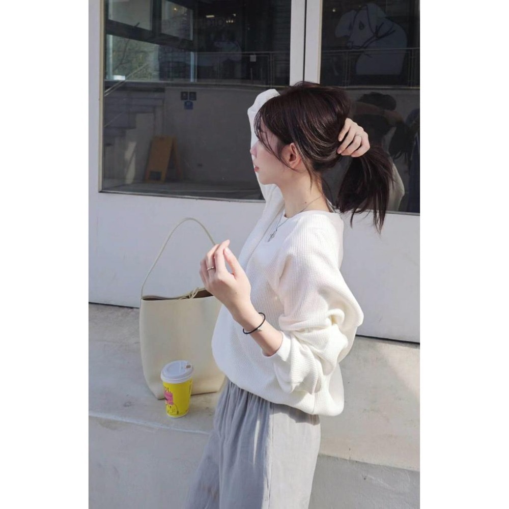 MiaoMiao Korea 鬆餅格休閒大學衛衣 Copiner 漂亮歐膩 秋季 東大門 正韓代購-細節圖9