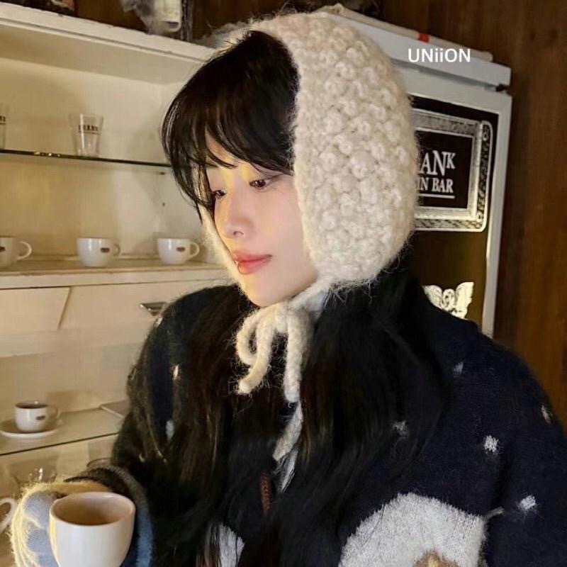 MiaoMiao Korea 超級可愛💗 針織護耳綁帶帽 秋冬 東大門 正韓代購-細節圖5