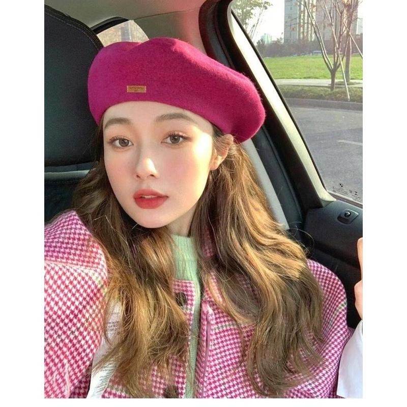 MiaoMiao Korea 網紅款 皮標貝雷帽 秋冬 東大門 正韓代購-細節圖2