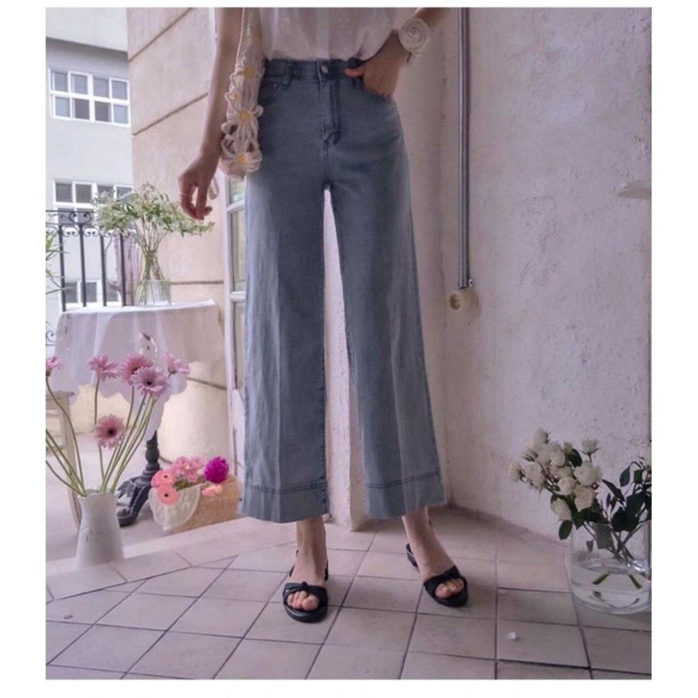 【現貨】MiaoMiao Korea 夏日大作戰🌞 涼感九分牛仔寬褲 東大門 正韓代購-細節圖2