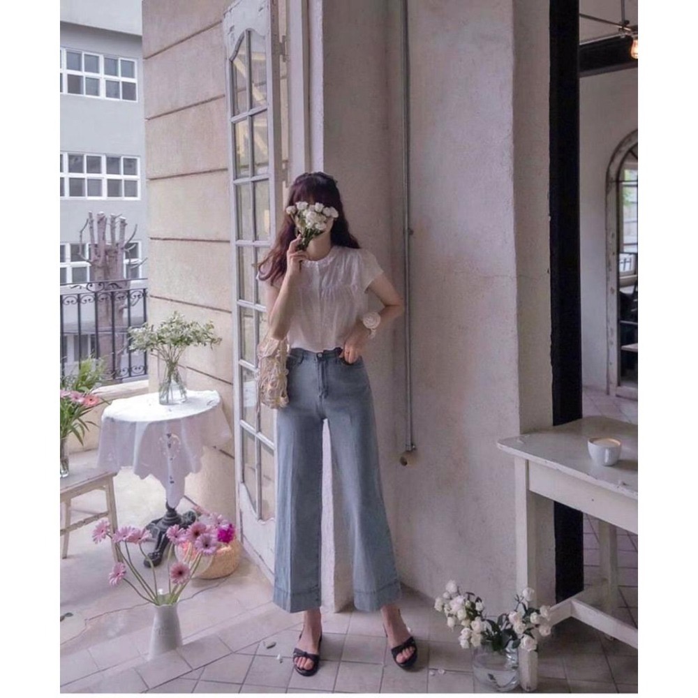 【現貨】MiaoMiao Korea 夏日大作戰🌞 涼感九分牛仔寬褲 東大門 正韓代購-細節圖4