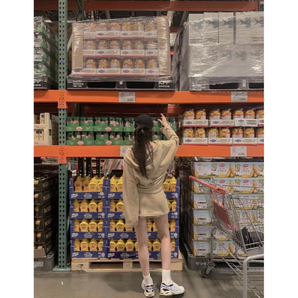 MiaoMiao Korea 不費力穿搭👌 厚磅針織連帽套裝 連帽上衣+鬆緊褲裙 秋季 東大門 正韓代購-細節圖2