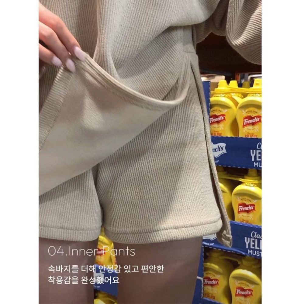 MiaoMiao Korea 不費力穿搭👌 厚磅針織連帽套裝 連帽上衣+鬆緊褲裙 秋季 東大門 正韓代購-細節圖4