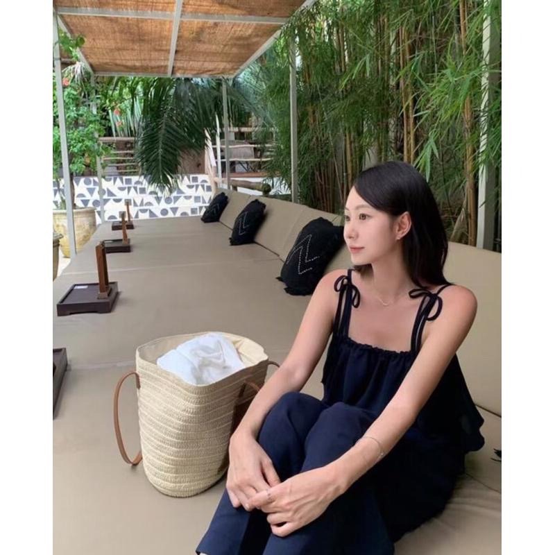 MiaoMiao Korea 休閒舒適 蝴蝶結綁帶連身褲 夏季 東大門 正韓代購-細節圖2