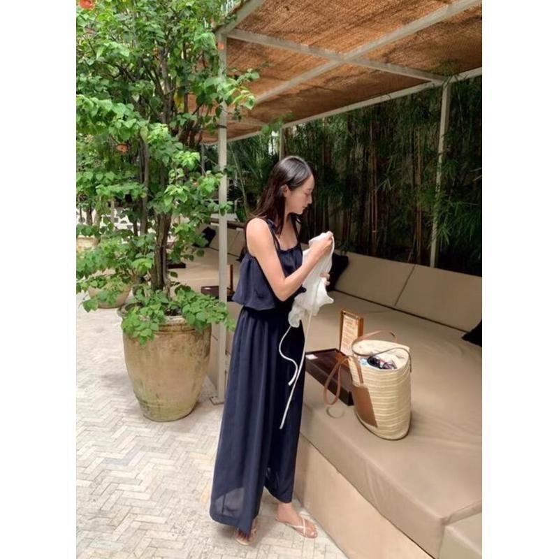 MiaoMiao Korea 休閒舒適 蝴蝶結綁帶連身褲 夏季 東大門 正韓代購-細節圖4