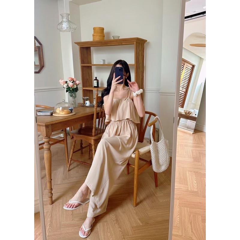 MiaoMiao Korea 休閒舒適 蝴蝶結綁帶連身褲 夏季 東大門 正韓代購-細節圖6