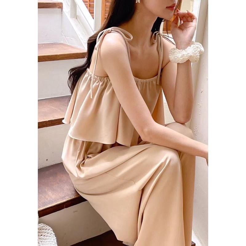 MiaoMiao Korea 休閒舒適 蝴蝶結綁帶連身褲 夏季 東大門 正韓代購-細節圖8