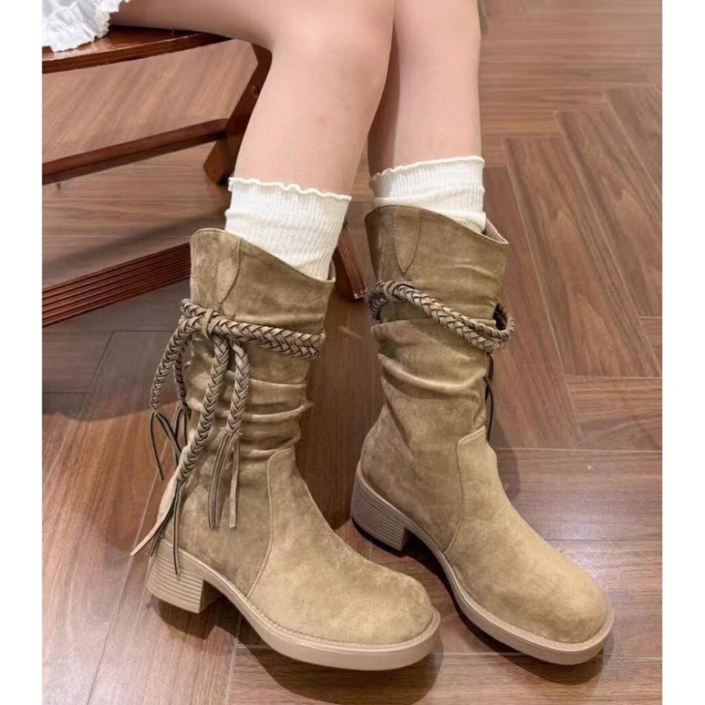 MiaoMiao Korea 木耳邊小腿堆堆襪 秋冬 東大門 正韓代購-細節圖3