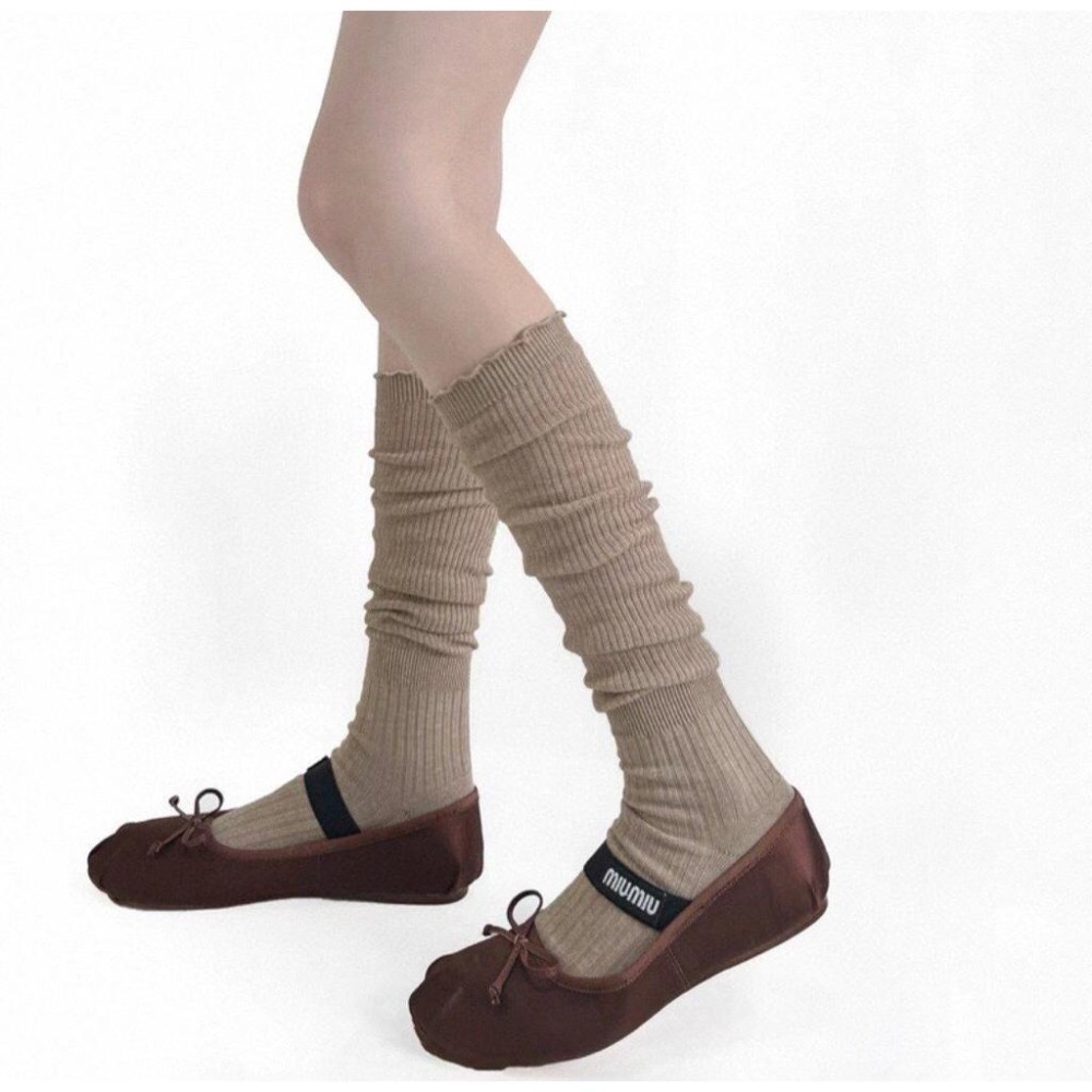 MiaoMiao Korea 木耳邊小腿堆堆襪 秋冬 東大門 正韓代購-細節圖4