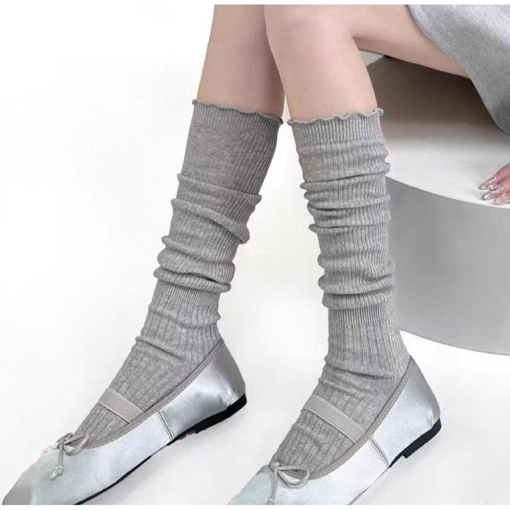 MiaoMiao Korea 木耳邊小腿堆堆襪 秋冬 東大門 正韓代購-細節圖6