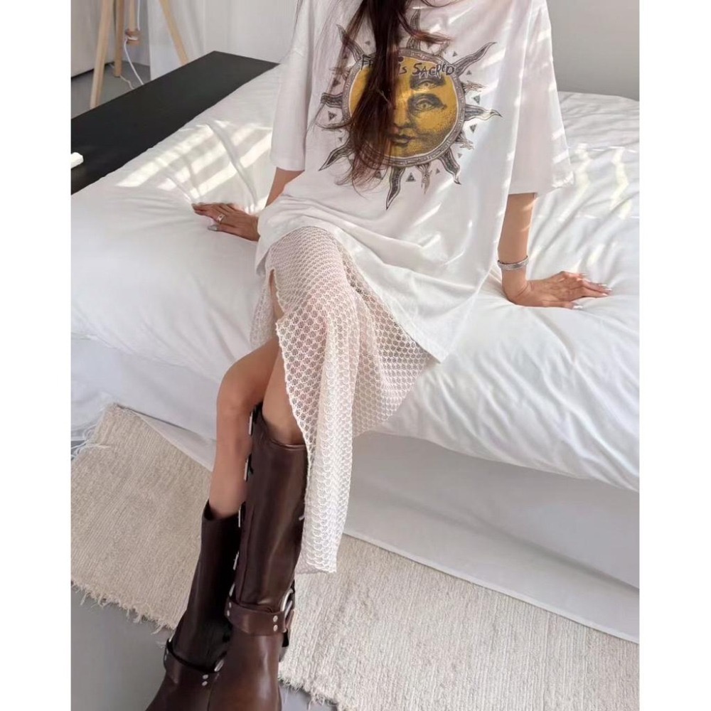 【現貨】MiaoMiao Korea CL平替款🌞 四眼太陽神印花T恤 春夏 東大門 正韓代購-細節圖2