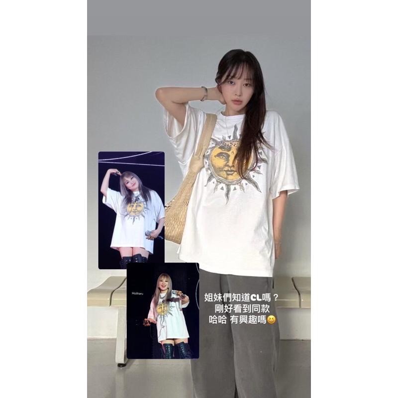 【現貨】MiaoMiao Korea CL平替款🌞 四眼太陽神印花T恤 春夏 東大門 正韓代購-細節圖5