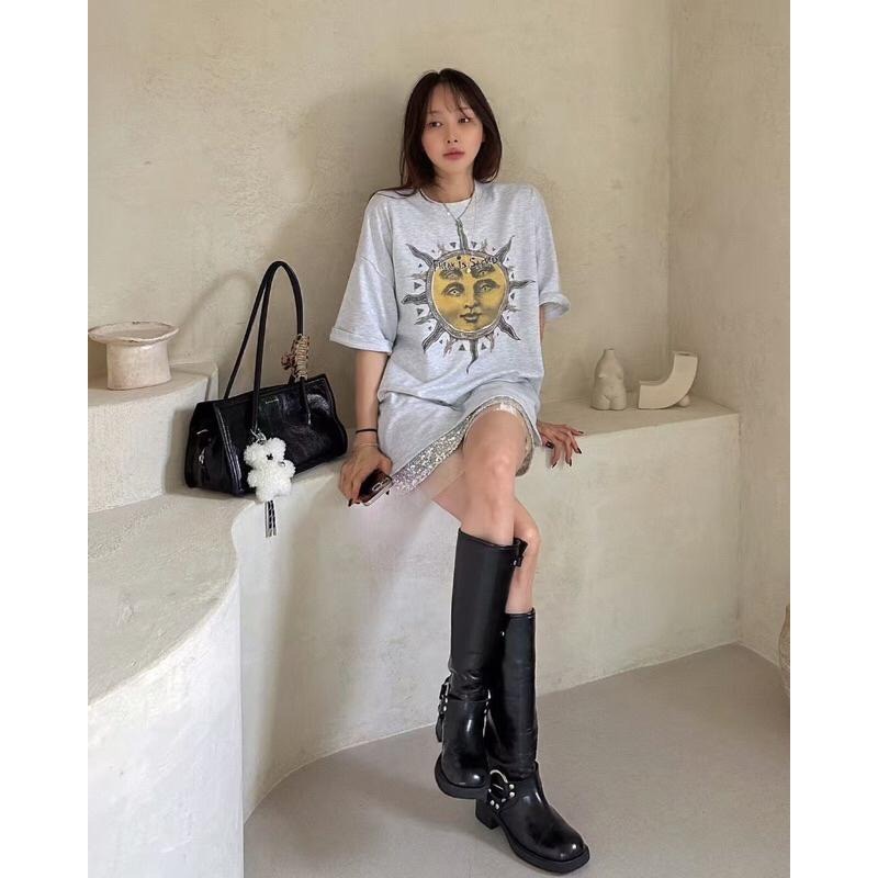 【現貨】MiaoMiao Korea CL平替款🌞 四眼太陽神印花T恤 春夏 東大門 正韓代購-細節圖8
