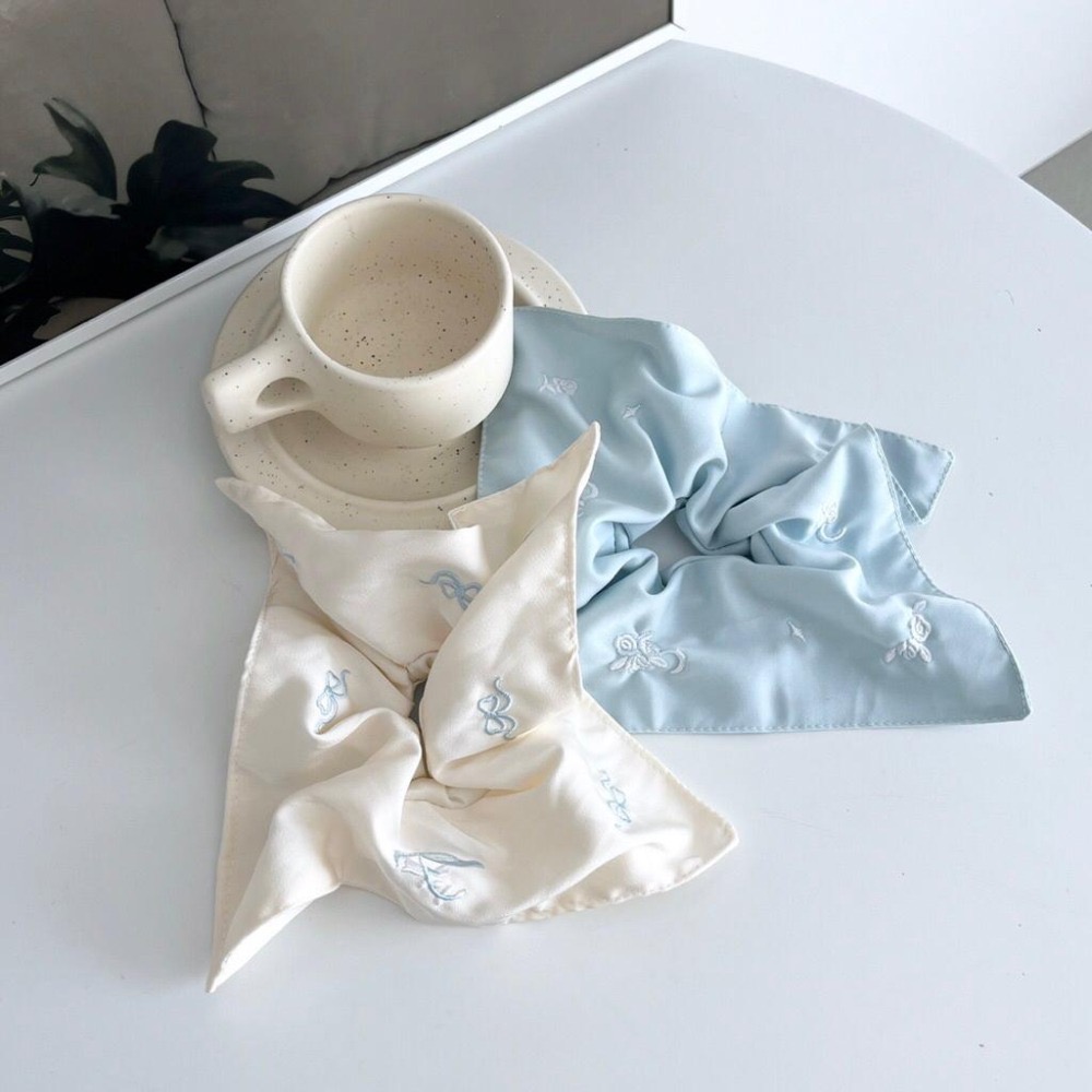 MiaoMiao Korea 夏日蘇打🫧 刺繡蝴蝶結方形髪圈 夏季 東大門 正韓代購-細節圖4