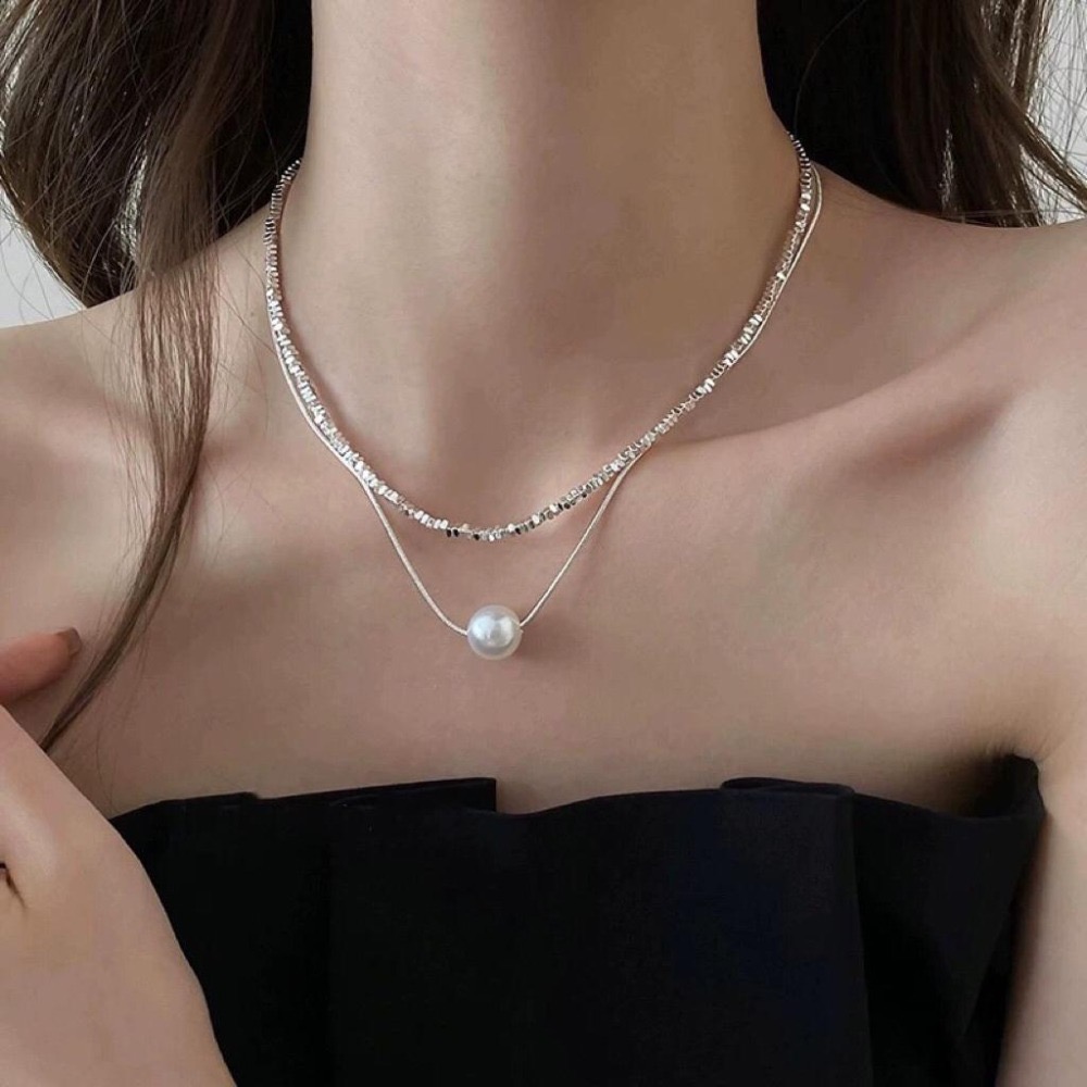MiaoMiao Korea 檔口的爆款🔥 碎銀珍珠雙層項鍊 夏季 東大門 正韓代購-細節圖2