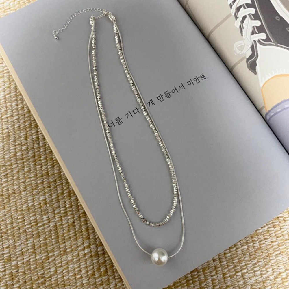 MiaoMiao Korea 檔口的爆款🔥 碎銀珍珠雙層項鍊 夏季 東大門 正韓代購-細節圖6