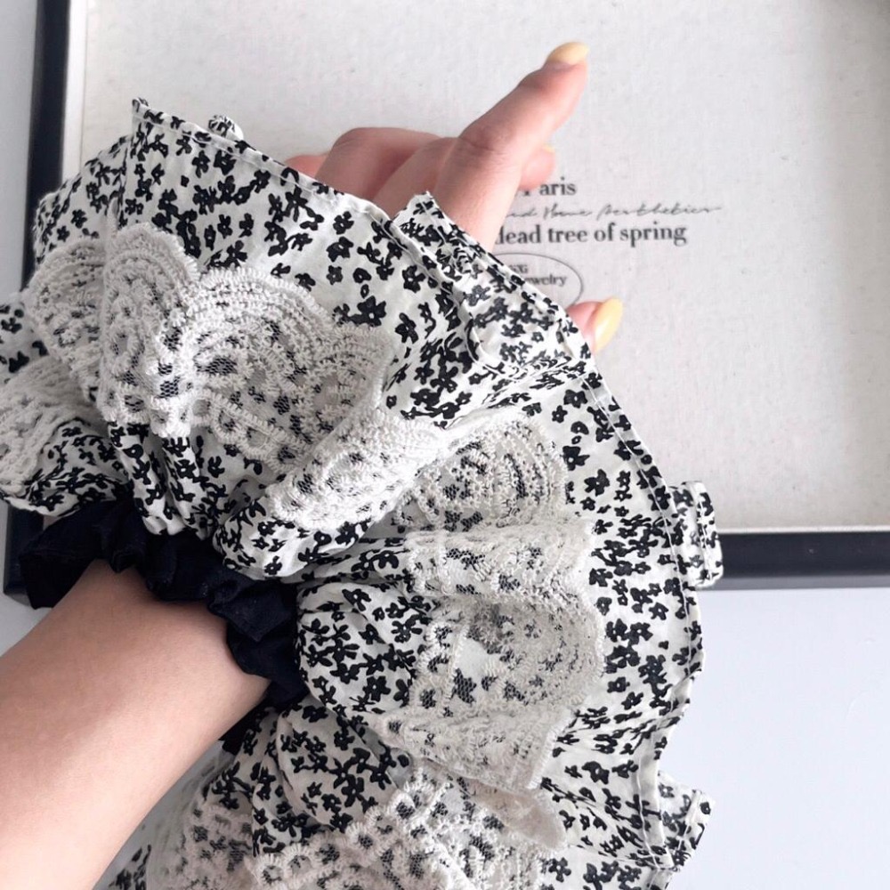 MiaoMiao Korea 田園風碎花緞帶扇形髮圈 夏季 東大門 正韓代購-細節圖5