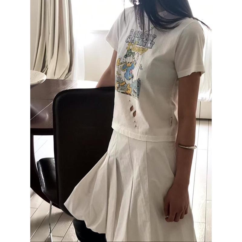 【現貨】MiaoMiao Korea 唐老鴨破洞做舊T恤 春夏 東大門 正韓代購-細節圖7