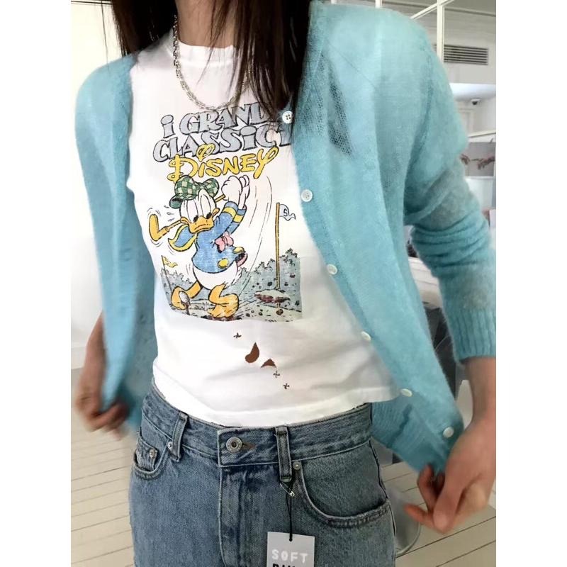 【現貨】MiaoMiao Korea 唐老鴨破洞做舊T恤 春夏 東大門 正韓代購-細節圖8