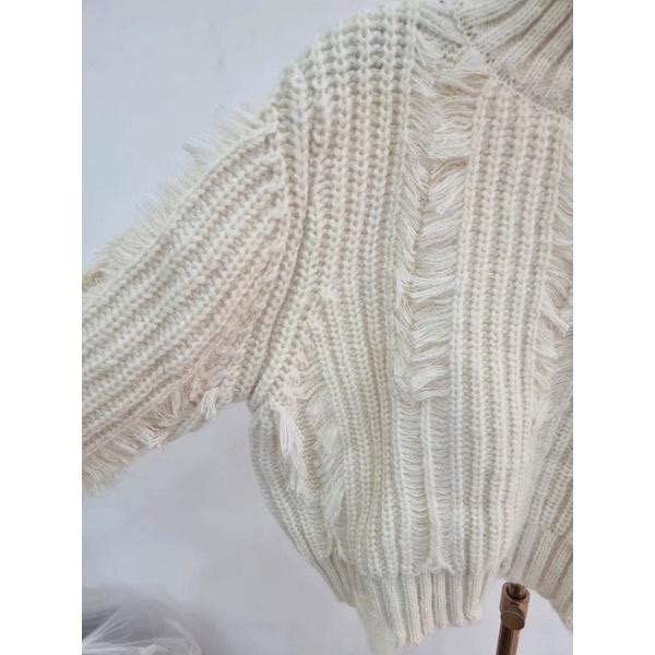 【現貨】MiaoMiao Korea 厚實保暖 高領破洞流蘇針織上衣 冬季 東大門 正韓代購-細節圖6