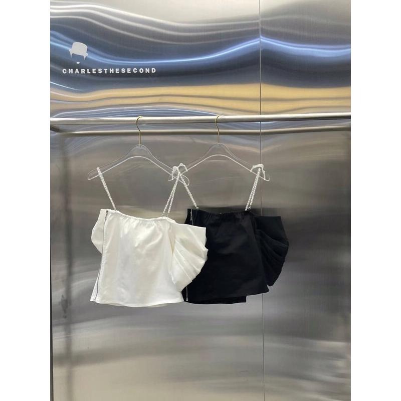 【現貨】MiaoMiao Korea 派對最閃亮的妳 心機蝴蝶結珠鍊吊帶背心 夏季 東大門 正韓代購-細節圖9