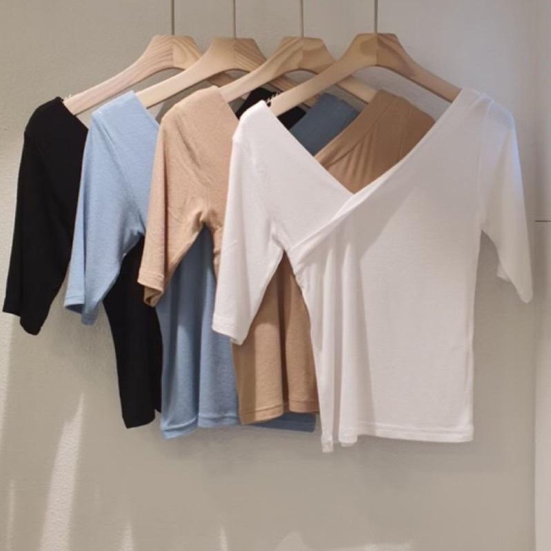 【現貨】MiaoMiao Korea 氣質顯瘦 不對稱斜肩上衣 東大門 正韓代購-細節圖2