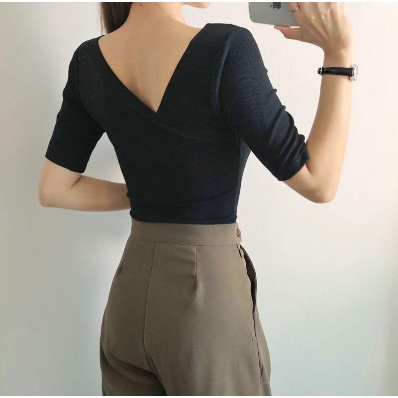 【現貨】MiaoMiao Korea 氣質顯瘦 不對稱斜肩上衣 東大門 正韓代購-細節圖7