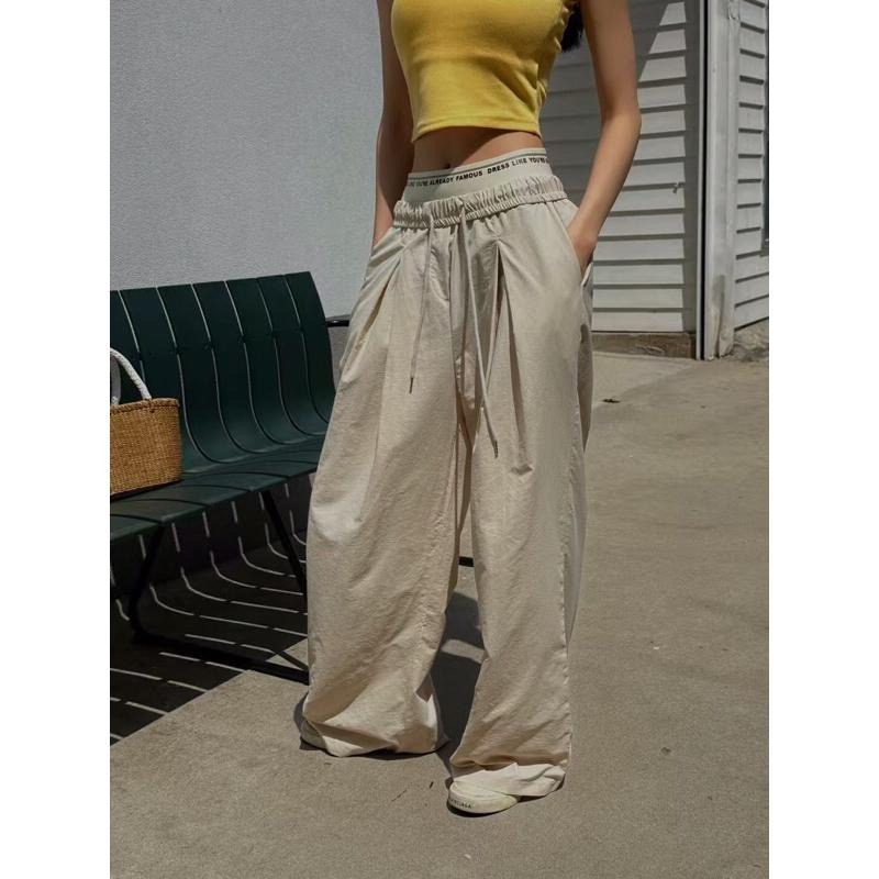 【現貨】MiaoMiao Korea 時尚態度跩姊褲😎 反折字母雙褲頭鬆緊休閒褲 春夏 東大門 正韓代購-細節圖4