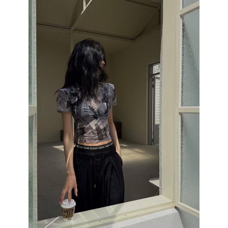 【現貨】MiaoMiao Korea 時尚態度跩姊褲😎 反折字母雙褲頭鬆緊休閒褲 春夏 東大門 正韓代購-細節圖8