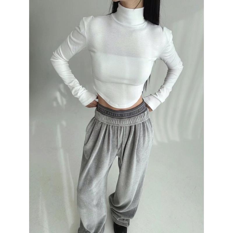 【現貨】MiaoMiao Korea 基本款 下擺圓弧高領長袖上衣 打底衣 冬季 東大門 正韓代購-細節圖2