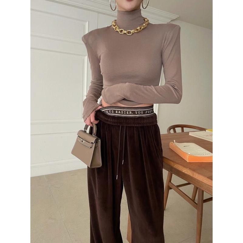 【現貨】MiaoMiao Korea 基本款 下擺圓弧高領長袖上衣 打底衣 冬季 東大門 正韓代購-細節圖4