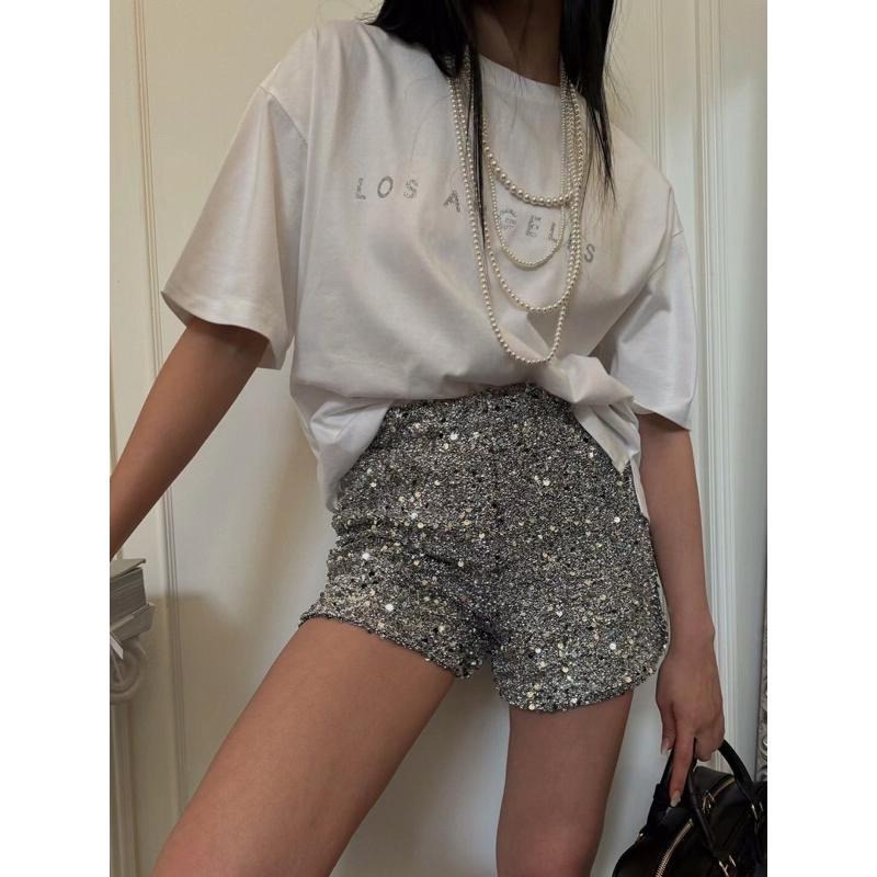 【現貨】MiaoMiao Korea 時尚簡約 閃亮字母短袖上衣 春季 東大門 正韓代購-細節圖5