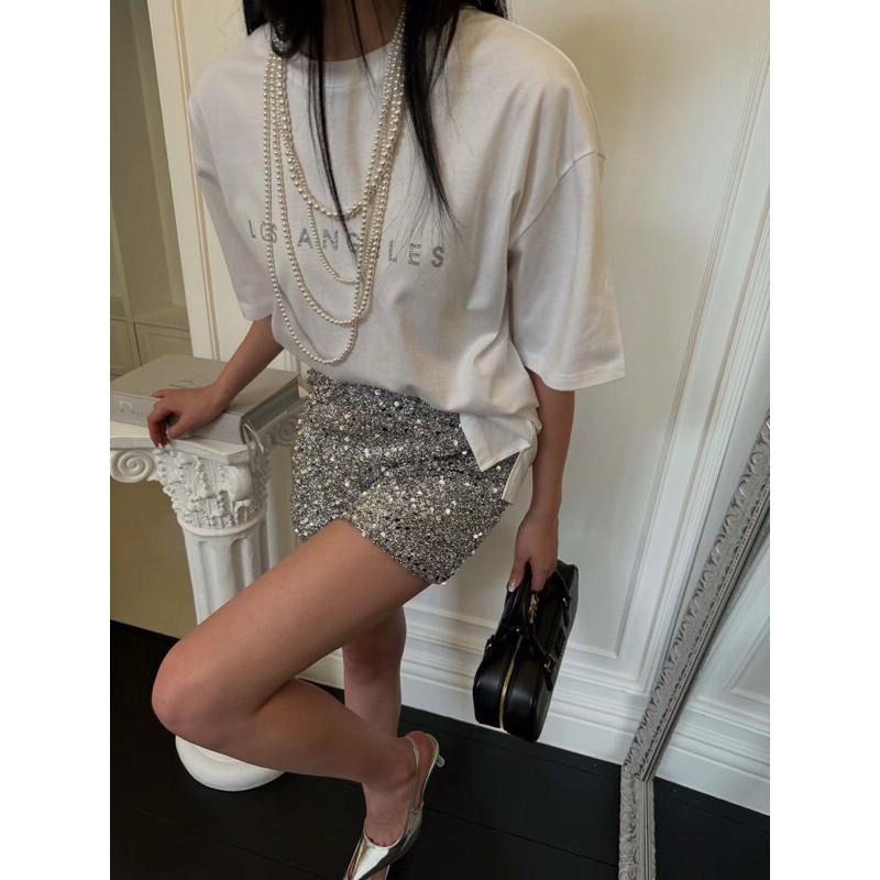 【現貨】MiaoMiao Korea 時尚簡約 閃亮字母短袖上衣 春季 東大門 正韓代購-細節圖7