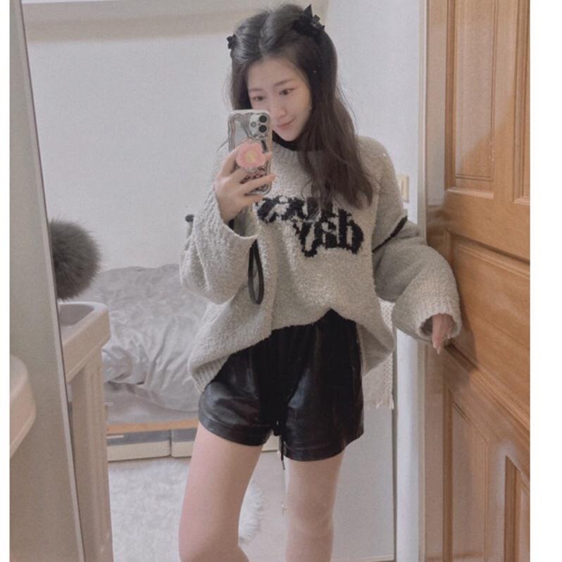 【現貨】MiaoMiao Korea 輕柔質感好 QQ毛字母長版毛衣 秋冬 東大門 正韓代購-細節圖7