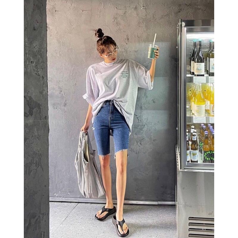 【現貨】MiaoMiao Korea 版型超好看 高腰割破五分牛仔褲 春夏 東大門 正韓代購-細節圖4