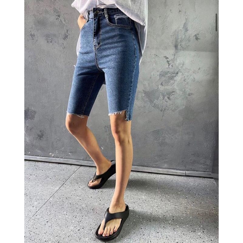 【現貨】MiaoMiao Korea 版型超好看 高腰割破五分牛仔褲 春夏 東大門 正韓代購-細節圖5