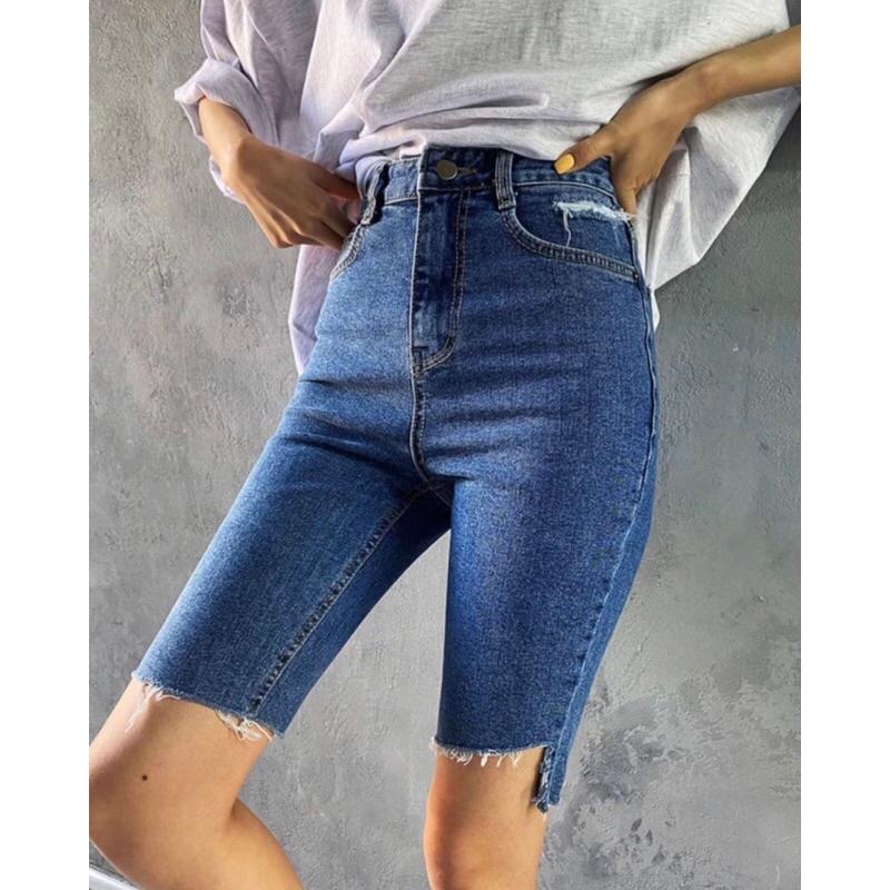 【現貨】MiaoMiao Korea 版型超好看 高腰割破五分牛仔褲 春夏 東大門 正韓代購-細節圖6