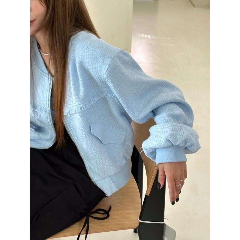 【現貨】MiaoMiao Korea 時髦好搭 小香風流蘇棒球外套 Zero 秋季 東大門 正韓代購-細節圖4