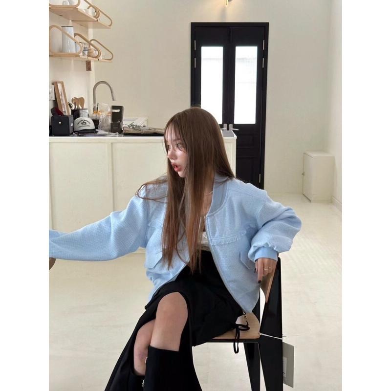 【現貨】MiaoMiao Korea 時髦好搭 小香風流蘇棒球外套 Zero 秋季 東大門 正韓代購-細節圖5