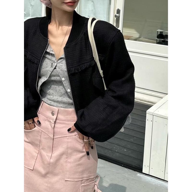 【現貨】MiaoMiao Korea 時髦好搭 小香風流蘇棒球外套 Zero 秋季 東大門 正韓代購-細節圖7