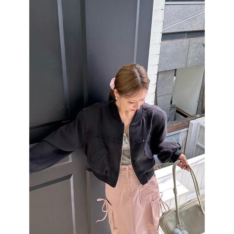 【現貨】MiaoMiao Korea 時髦好搭 小香風流蘇棒球外套 Zero 秋季 東大門 正韓代購-細節圖9